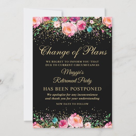 Uitgestelde Aankondiging Bloemrijke Pensioenfeest (Voorkant)