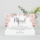 Uitgestelde Aankondiging Evenement, Blush Floral (Staand voorkant)