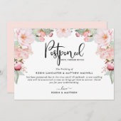 Uitgestelde Aankondiging Evenement, Blush Floral (Voorkant / Achterkant)
