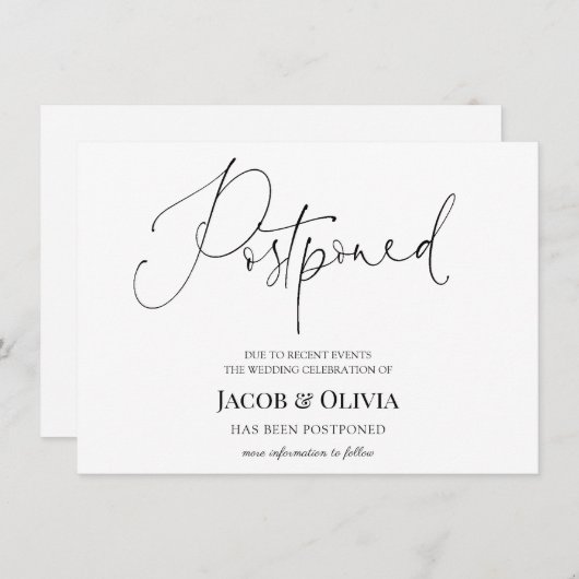 Uitgestelde aankondiging huwelijk (Voorkant / Achterkant)