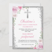 Uitgestelde bekendmaking Roze Floral eerste medede Kaart (Voorkant)