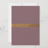 Uitgestelde bruiloft Elegante Mauve & Gold Stripe  Kaart (Achterkant)