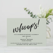 Uitgestelde bruiloft humoristische "Whoops!" Sage  Kaart (Staand voorkant)