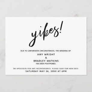 Uitgestelde bruiloft humoristische "Yikes!" aankon Kaart