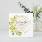 Uitgestelde bruiloft nieuwe datum huwelijk save the date (Staand voorkant)