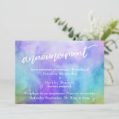 Uitgestelde bruiloft pastel Waterverf bekendmaking Kaart (Staand voorkant)