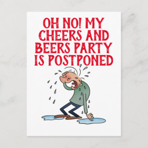 Uitgestelde Cheers And Beers Feestannulering Briefkaart