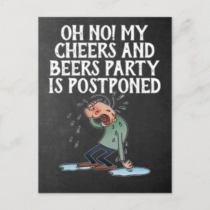 Uitgestelde Cheers And Beers Feestannulering Briefkaart