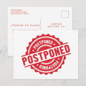 Uitgestelde evenementannulering Datum wijzigen Briefkaart (Voorkant / Achterkant)