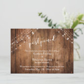 Uitgestelde Trouw Aankondiging Rustic Hout Lichten (Staand voorkant)