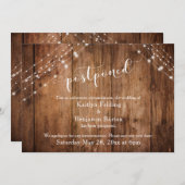 Uitgestelde Trouw Aankondiging Rustic Hout Lichten (Voorkant / Achterkant)