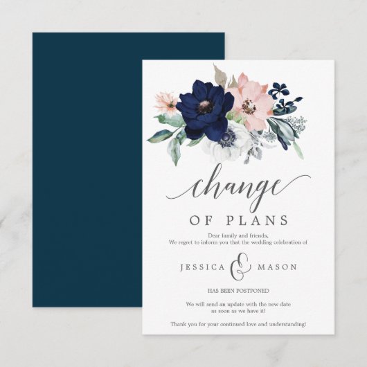 Uitgestelde trouwdatum - Annulering Kaart (Voorkant / Achterkant)