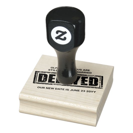 Uitgestelde Trouwdatum met jullie nieuwe datumstem Rubberstempel (Stempel)