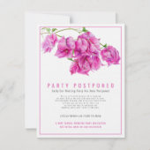 Uitgestelde trouwpartij bougainvillea roze annulee kaart (Voorkant)