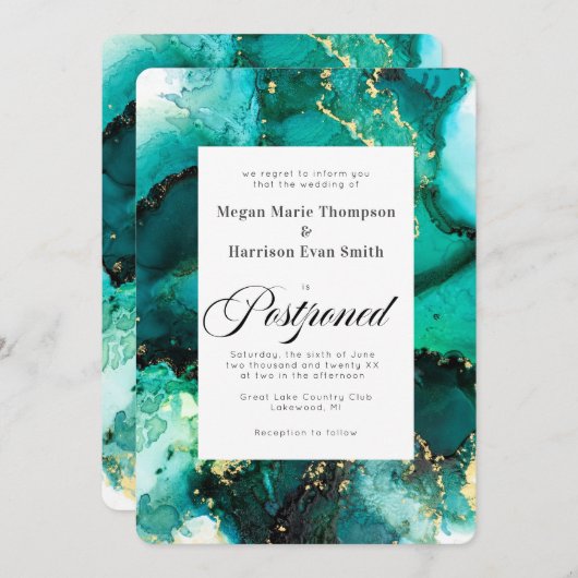 Uitgestelde uitnodiging tot het huwelijk van Emera (Voorkant / Achterkant)