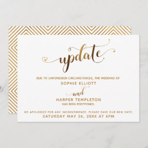 Uitgestelde uitwisseling Gold Hearts Calligrafie Kaart