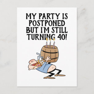 Uitgestelde Verjaardagsfeest Annulering Cartoon Briefkaart