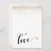 Uitgestelde Wedding Gold Confetti & Hearts Update Kaart (Achterkant)