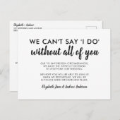 Uitgestelde wijziging van datum kan niet zeggen da aankondigingskaart (Voorkant / Achterkant)