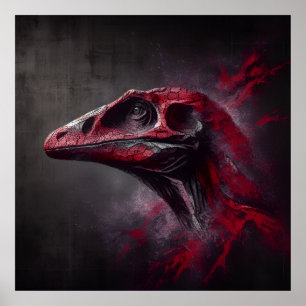 Uitgestorven dinosauruskop poster