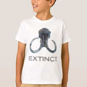 Uitgestorven wolharige mammoet fossiel hoofd versi t-shirt