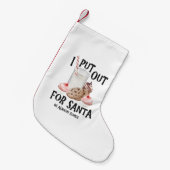 Uitgezet voor de kerstman komt hij altijd grappig kleine kerstsok (Voorkant (Hangend))