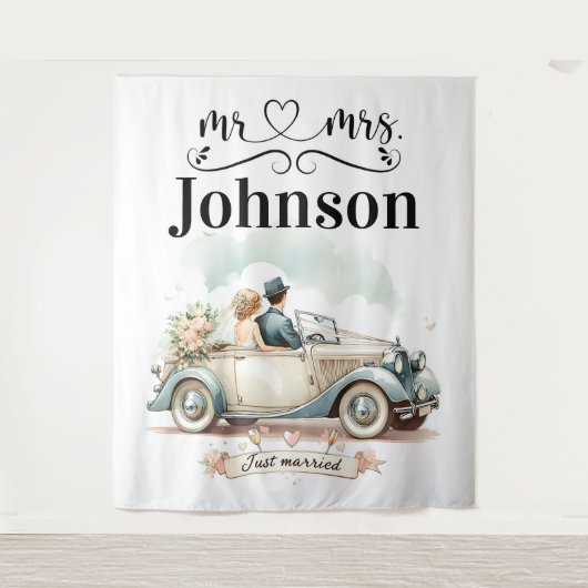  uitje - Aangepaste bruiloft achtergrond Wandkleed (Voorkant)