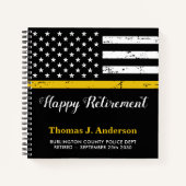 Uitkering van verzender Thin Gold Line Flag Guest Notitieboek (Voorkant)