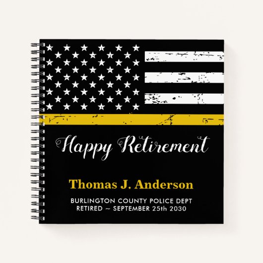 Uitkering van verzender Thin Gold Line Flag Guest Notitieboek (Voorkant)