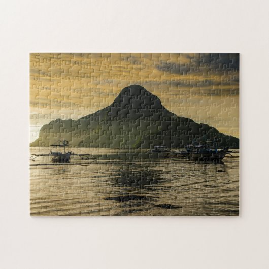 Uitkigger bij zonsondergang legpuzzel (Horizontaal)