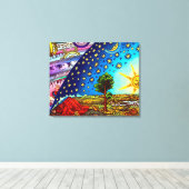 Uitkijkend van onder de koepel canvas afdruk (Insitu (Houten vloer))