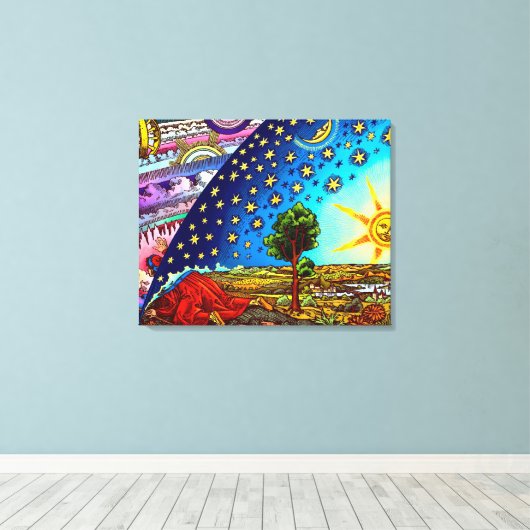 Uitkijkend van onder de koepel canvas afdruk (Insitu (Houten vloer))