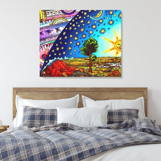 Uitkijkend van onder de koepel canvas afdruk (Insitu (Slaapkamer))