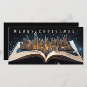 Uitklapbare Boekstad om middernacht Prettig kerstf (Voorkant / Achterkant)