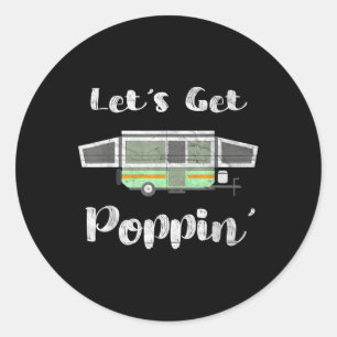 Uitklapbare Camper Camping Tent Trailer Rv Poppin Ronde Sticker