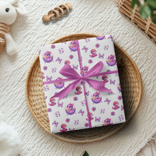 Uitkomen Binnenkort Baby Schattige Dinosaurus Baby Cadeaupapier