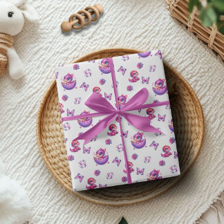 Uitkomen Binnenkort Baby Schattige Dinosaurus Baby Cadeaupapier