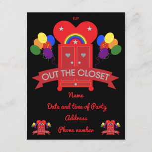 Uitkomend Uitnodiging voor feestvieren Gay Party Informatiekaartje