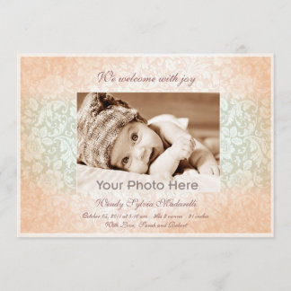 Uitkondiging van de geboorte van een roze klassiek aankondiging