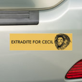 Uitlevering voor Cecil Bumpersticker (Op auto)