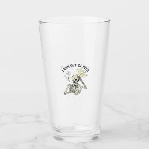 Uitlopend Bier Skelet Geest Maan Halloween_1 Glas
