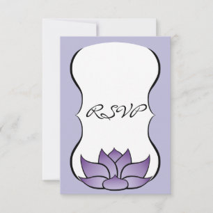 Uitmuntende Lotus in Paarse RSVP Kaart