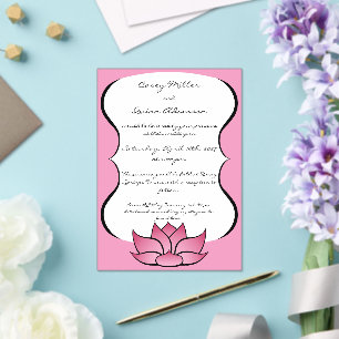 Uitmuntende Lotus in Roze Acryl Bruiloft Uitnodigingen