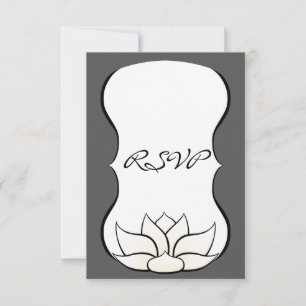 Uitmuntende Lotus in Tin en Witte RSVP Kaart