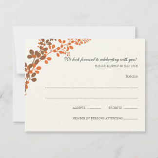 Uitmuntende Wijnranken (Brons & Oranje) RSVP Brief Kaartje