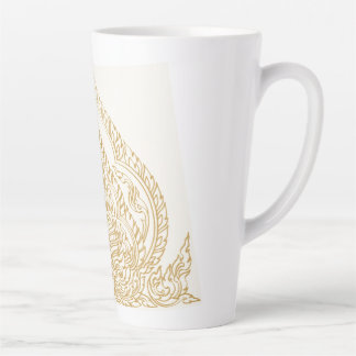Uitmuntende zwart-wit Thaise Lai Kanok-vector  Latte Mok