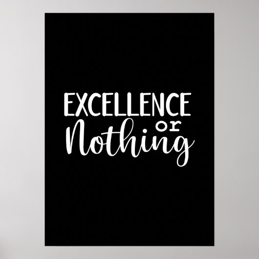 Uitmuntendheid of niets - Hustle, Gym, Succes Poster (Voorkant)