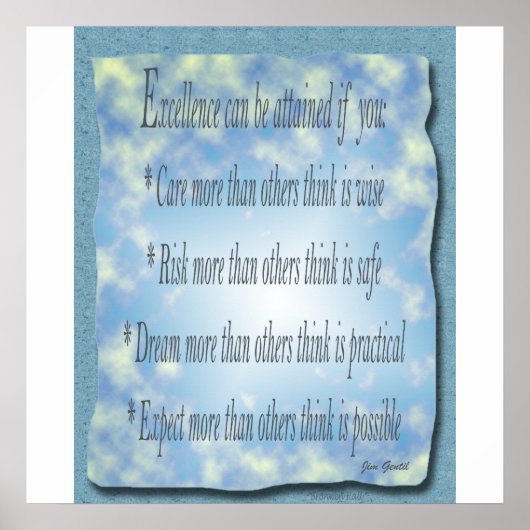 Uitmuntendheid Poster (Voorkant)