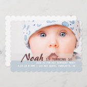 Uitnodigen - Draaien 1! Kaart (Voorkant / Achterkant)