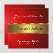 Uitnodigen tot openen Night Red Gold Kaart (Voorkant / Achterkant)